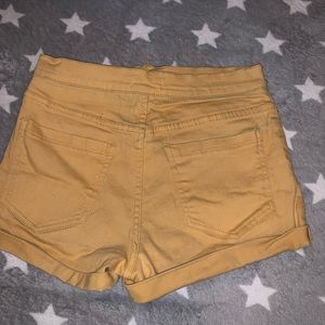 Yellow jean shorts
